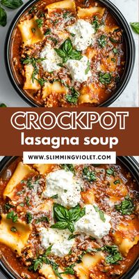 Warm up with crockpot lasagna soup, a hearty and comforting dish that’s perfect for a cozy meal. This soup combines the flavors of classic lasagna with a savory broth, making it a satisfying choice for dinner. Easy to make and ideal for family gatherings, it’s a delicious option. Save this pin and check out the recipe for a soup that’s both hearty and delicious!