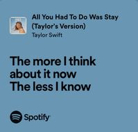 all you had to do was stay - taylor swift