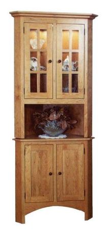 Amish Arundel Solid Wood Corner Dining Hutch