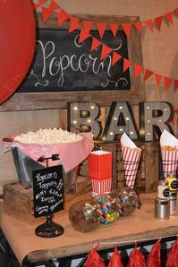 Vintage popcorn birthday party! See more party ideas at CatchMyParty.com!