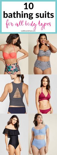 10 bathing suits for all body types - bathing suits for moms - swimwear - bikini, high waist, retro, one piece