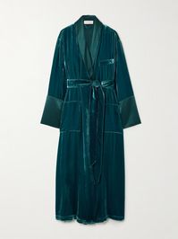 OLIVIA VON HALLE Capability belted velvet robe | NET-A-PORTER