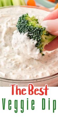 This is the best easy dip for vegetable. All you need is sour cream, mayo, and spices in your pantry. My favorite easy appetizer! Serve with baby carrots, snap peas, cucumber bell peppers, broccoli, or your favorite raw vegetables