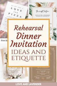 Rehearsal dinner invitations can be as casual or formal as you like. It all depends on your personal style and the kind of dinner you’re hosting. Check out Love and Lavender's tips and choices of the best invitations for "the night before''. See it all here! #rehearsaldinnerinvitation #rehearsaldinnerinvites #thenightbeforeinvitation #rehearsaldinner