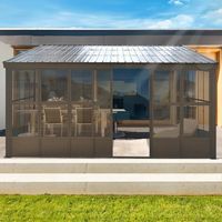 A 12x16FT wall-mounted #sunroom offers a spacious and customizable outdoor living area. With features like a front door, side entrance, galvanized steel sloping roof, and moveable PC screen, it's designed to provide both comfort and flexibility.  
#WallMountedSunroom #Sunroom #OutdoorLiving #GalvanizedSteel #PCScreen #Patio #Backyard #HomeImprovement #DIY #GardenStructure #MultipleEntrances #Spacious