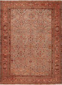 Highly Artistic Antique Light Blue Background Persian Sultanabad Rug, country of origin: Persia, Circa date: 1900 - Sultanabad rugs offer a captivating