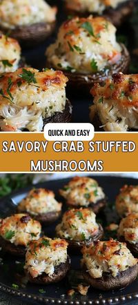 Savory Crab Stuffed Mushrooms Recipe