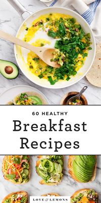 Find over 60 healthy breakfast ideas for busy mornings! With sweet, savory, easy