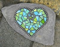 green mosaic heart