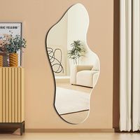 The size of this irregular wall mirror is 19.6x47 inches, which can meet the general needs and visually increase the space. This body mirror is made of HD high-quality glass, the reflected image is clear and true without distortion.