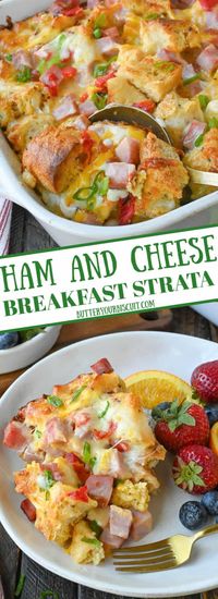 This savory Ham and Cheese Breakfast Casserole is perfect for a special Sunday breakfast or Christmas brunch! Perfect for feeding a crowd, this is a hearty casserole that will have the whole family asking for seconds.