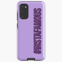 #instafamous purple hashtag design glitter lettering Samsung Galaxy phone case in lavender. Great social media gifts for #instagram lovers and influencer. Funny, cool and cute, trendy and girly internet style accessories.