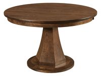 Elevate your dining experience with the Amish Alstead 48" Round Pedestal Table, part of our Quick Ship Furniture Program. Crafted with precision and care, this mid-century modern beauty is ready to host family meals. Made from solid wood, its inviting design boasts a 1" thick top and customizable stain options. Enjoy timeless elegance and quick shipping with this contemporary centerpiece. Shop now at DutchCrafters Amish furniture store.