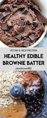 Healthy Edible Brownie Batter (vegan & high protein) - Plant Based RD