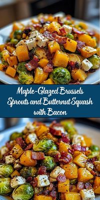 This roasted vegetable side dish combines caramelized Brussels sprouts and butternut squash with crispy bacon and a sweet maple glaze. It’s a perfect balance of savory and sweet flavors, ideal for holidays, dinner parties, or weeknight meals.