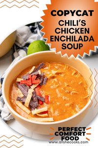 This Copycat Chili's Chicken Enchilada Soup tastes just like your restaurant favorite - but it's easy to make at home for a simple weeknight meal!