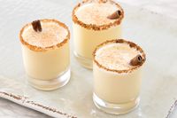 Fireball Whisky is an excellent way to spike eggnog. Enjoy the cinnamon whiskey in this delicious and easy recipe with amaretto and prepared eggnog.