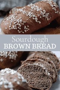 Sourdough brown bread is hearty and soft, packed with nutrition and flavor, excellent toasted with butter or piled high with sandwich toppings. #sourdoughbrownbread #farmhouseonboone