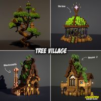 I just finished the tree village, but did not do the interiors yet. Now, I have done half of the interiors!