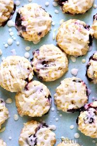 Lemon Glazed Blueberry Bites