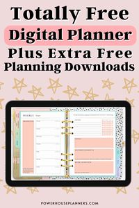 Totally free digital planner with extra free planning downloads! hourlyplanner #lovelyplanner #allinoneplanner #paperlessplanner