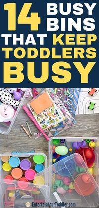 Looking for easy ways to keep your toddlers entertained? Try these busy bin and bag ideas! #indoractivitiesforkids #rainydayactivities #toddleractivities #EntertainYourToddler