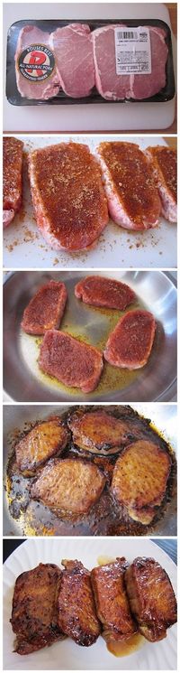 Glazed Pork Chops: Brown Sugar, Cayenne Powder, Garlic Powder, Paprika Must try this!