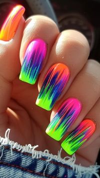 Get ready to make a bold statement with your nails! Neon nail designs are the perfect way to add a pop of vibrant color to your manicure and showcase your daring sense of style. Whether