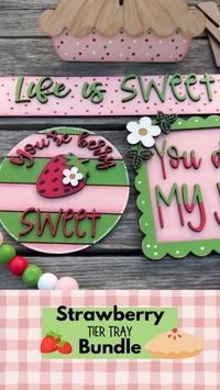 Strawberry tier tray decor bundle for summer!