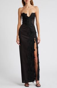 Lulus Elegant Mood Strapless Column Gown | Nordstrom