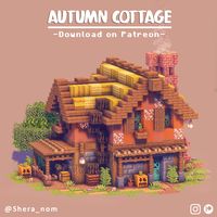 Hi there! Here is a survival frinedly vanilla Fall cottage for your advantures! Get a download on my Patreon!