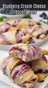 Blueberry Cream Cheese Crescents are light, airy, and filled with cream cheese and a sweet blueberry filling.