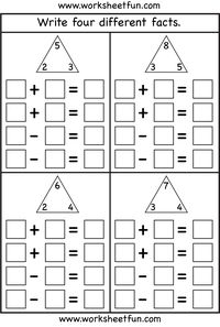 Avec 3 nombres, faire 4 calculs différents (2+ et 2-)