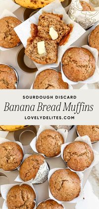 Sourdough Discard Banana Muffins are a great way to use up any discard that you have sitting in your fridge. These healthy sourdough discard muffins are incredibly sweet, soft and have an amazing moist texture. Makes a great meal prep for the whole week.