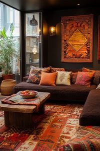 Boho Living Room Ideas Brown Couch