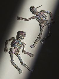 Bone-A-Fide Hottie Earrings - Iridescent – Crystal shakey skeleton earrings - available in 3 colors – BaubleBar