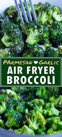 In less than 10 minutes, you can have air fryer broccoli with parmesan! This crispy and healthy vegetable dish is perfectly flavored with garlic and parmesan and just a sprinkle of fresh lemon zest. This crispy broccoli is great for a quick side that pairs well with any main dish. Try this easy air fryer broccoli today!