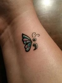 The combination of semicolon and butterflies are very popular because of the message these two symbols convey. Put together, you have your own life savior.