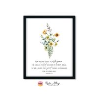 God’s Masterpiece Scripture Print, Wildflowers, Religious, Christian Gift, Ephesians 2:10 Bible Verse Printable Wall Art Digital Download