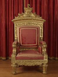 Queen Victoria's throne.  Made for her coronation in 1837.  It now sits in the throne room at Buckingham palace.