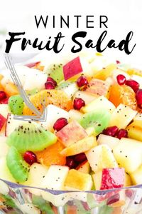 If you're a fruit lover, you're in for a treat with this winter fruit salad! It features a fantastic mix of fresh fruits, all dressed up in a tangy-sweet dressing made from orange, lemon, raw honey, and poppy seeds. Every bite is a delicious combination of flavors and textures that'll surely leave you wanting more.