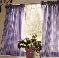 Country Kitchen Curtains purple gingham check