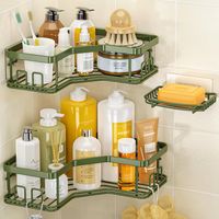 PRICES MAY VARY. Larger Storage Space: 3 pack shower caddy makes full use of corner space and has a larger capacity,making it easier to hold heavier bath products. The shower organizer has 8 hooks to hang brushes,sponges and razors,the soap holder can store small items Easy Installation: No drilling, no tools needed. Find the 90° corner of the wall, clean and keep it dry, hang the shower organizer corner on the back sticker and leave it for 24 hours before placing items Premium Metal Material: C