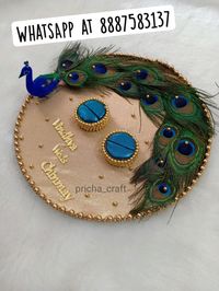 Peacock theme engagement platter. WhatsApp us at 8887583137 to place order! Worldwide Shipping! Follow on Instagram at @pricha_craft for all wedding related products ! Follow us here for more ideas !!