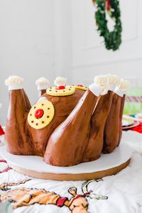 The cutest turkey shaped cake for a Grinchmas inspired holiday party