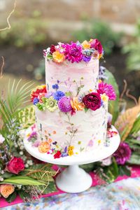 Bright Floral  Wedding Cake by Blushing Cook | Spring Equinox at Thorpe Manor Wedding Venue by Revival Rooms | Anneli Marinovich Photography