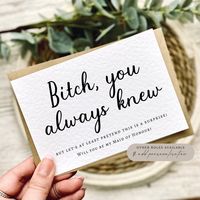 Btch You Knew Proposal Card Will You Be My Bridesmaid / - Etsy