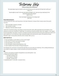 **This is a FREE resource. If you would like a free copy, please send a message**  How to share your Testimony worksheet helps your small group develop and share their story of how they encountered Jesus. This is a step by step instruction on how to write your testimony and how to share your story.