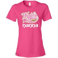 Worlds Best Nanna Womens T-Shirts has unique grandma logo for Mothers Day gift giving. $24.99 www.personalizedgrandma.com