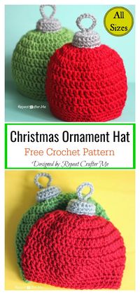 Christmas Ornament Hat Free Crochet Pattern